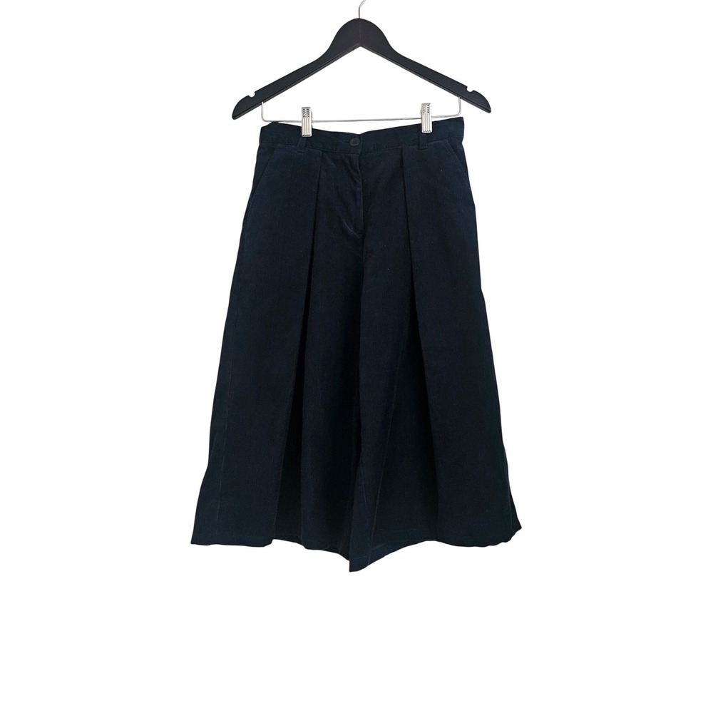 People Tree Janine Corduroy Culottes Navy Organic Cotton UK 10 US 6 Wide Leg